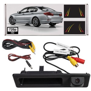 BMW SERIA 5 F10 2010-2017 KAMERA COFANIA FULL HD DYNAMICZNE LINIE ZINTEGROWANA Z KLAMKĄ KLAPY TYLNEJ