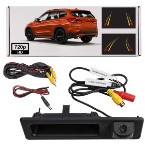 BMW X1 F48 2015-2022 KAMERA COFANIA FULL HD DYNAMICZNE LINIE ZINTEGROWANA Z KLAMKĄ KLAPY TYLNEJ