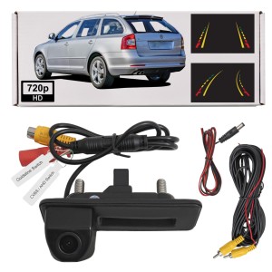SKODA OCTAVIA II KOMBI 2007-2012 KAMERA COFANIA FULL HD DYNAMICZNE LINIE ZINTEGROWANA Z KLAMKĄ KLAPY TYLNEJ