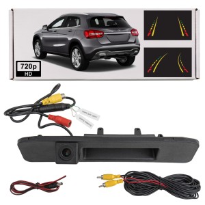 MERCEDES GLA X156 2014-2020 KAMERA COFANIA FULL HD DYNAMICZNE LINIE ZINTEGROWANA Z KLAMKĄ KLAPY TYLNEJ