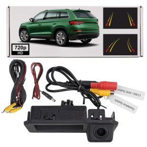 SKODA KODIAQ I NS7 2016-2023 KAMERA COFANIA FULL HD DYNAMICZNE LINIE ZINTEGROWANA Z KLAMKĄ KLAPY TYLNEJ