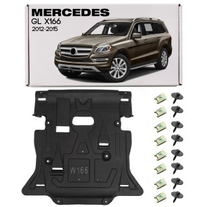 MERCEDES GL X166 2012-2015 MATERIAŁOWA OSŁONA PŁYTA POD SILNIK Z KOMPLETEM ŚRUB A1665200723