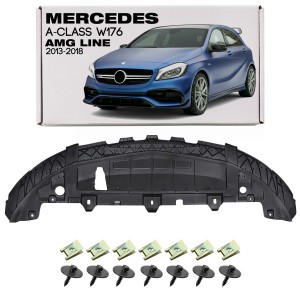MERCEDES A-CLASS W176 2013-2018 Z PAKIETEM AMG LINE OSŁONA PRZEDNIEGO ZDERZAKA Z KOMPLETEM ŚRUB A1768850136