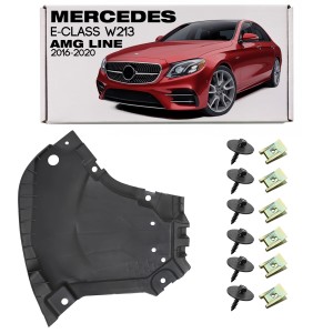 MERCEDES E-CLASS W213 2016-2020 Z PAKIETEM AMG LINE PRZED FACELIFTINGIEM OSŁONA DOLNA PRZEDNIEGO ZDERZAKA LEWA Z KOMPLETEM ŚRUB A2135201100