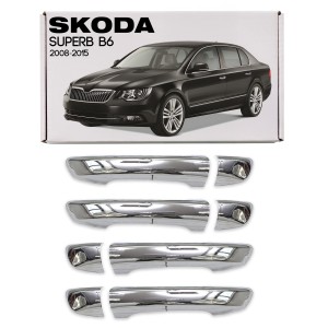 SKODA SUPERB II B6 2008-2015 DEKORACYJNE NAKŁADKI NA KLAMKI