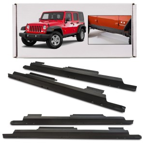JEEP WRANGLER JK 2007-2018 4 DRZWI PANELE OCHRONNE PROGU KOMPLET 2 SZTUKI