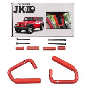 JEEP WRANGLER JK 2007-2018 UCHWYTY OFF ROAD CZERWONE KOMPLET