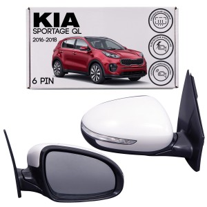 KIA SPORTAGE IV QL 2016-2018 PRZED FACELIFTINGIEM LUSTERKO Z KIERUNKOWSKAZEM PODGRZEWANE PRAWE 6PIN 87620D9110