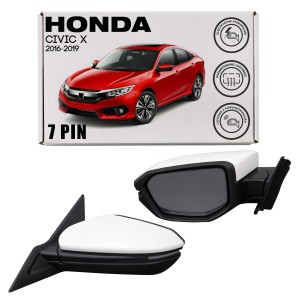HONDA CIVIC X 2016-2019 PRZED FACELIFTINGIEM LUSTERKO Z KIERUNKOWSKAZEM PODGRZEWANE LEWE 7PIN 76258TGGA42