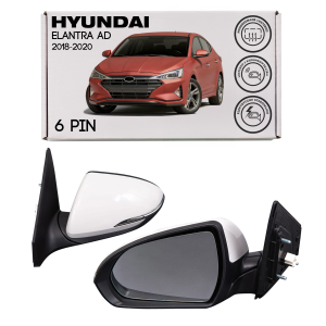 HYUNDAI ELANTRA VI AD 2018-2020 PO FACELIFTINGU LUSTERKO ELEKTRYCZNE Z KIERUNKOWSKAZEM PODGRZEWANE LEWE 6 PIN 87610F2550