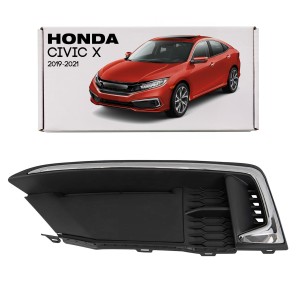 HONDA CIVIC X 2019-2021 SEDAN PO FACELIFTINGU KRATKA HALOGENU Z CHROMOWANĄ LISTWĄ LEWA 71185TBAK50