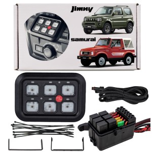 SUZUKI JIMNY SAMURAI ZESPÓŁ PRZEŁĄCZNIKÓW OFFROAD LED PANEL 6 PRZEWODÓW