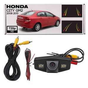 HONDA CITY V GM2 2008-2013 KAMERA COFANIA FULL HD DYNAMICZNE LINIE ZINTEGROWANA Z LAMPĄ TABLICY