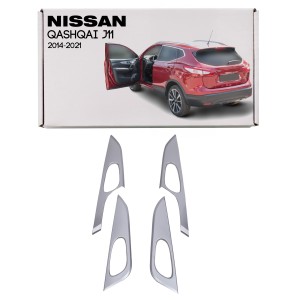 NISSAN QASHQAI II J11 2014-2021 SATYNOWE NAKŁADKI DRZWI WOKÓŁ KLAMEK