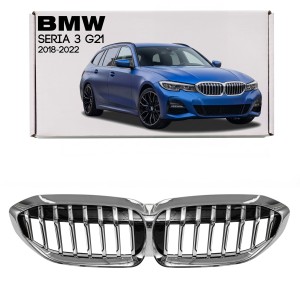 BMW SERIA 3 G21 2018-2022 PRZED FACELIFTINGIEM GRILL PRZEDNI CHROMOWANY ATRAPA NERKI 51137449432