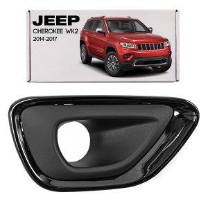 JEEP GRAND CHEROKEE IV WK2 2014-2017 PO FACELIFTINGU KRATKA PRZEDNIEGO ZDERZAKA ZAŚLEPKA LAMPY PRZECIWMGIELNEJ CZARNA PRAWA 68143078AB
