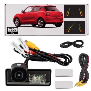SUZUKI SWIFT VI 2017-2024 KAMERA COFANIA FULL HD DYNAMICZNE LINIE ZINTEGROWANA Z LAMPĄ TABLICY