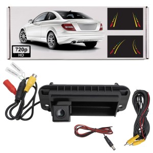 MERCEDES C-CLASS C204 2007-2014 KAMERA COFANIA FULL HD DYNAMICZNE LINIE ZINTEGROWANA Z KLAMKĄ KLAPY TYLNEJ