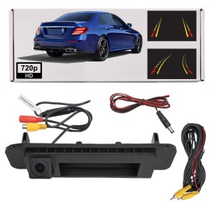 MERCEDES E-CLASS W213 2016-2020 PRZED FACELIFTINGIEM KAMERA COFANIA FULL HD DYNAMICZNE LINIE ZINTEGROWANA Z KLAMKĄ KLAPY TYLNEJ