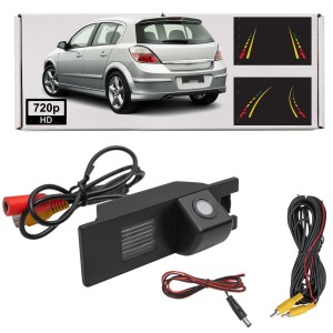 OPEL ASTRA H 2004-2014 KAMERA COFANIA FULL HD DYNAMICZNE LINIE ZINTEGROWANA Z LAMPĄ TABLICY