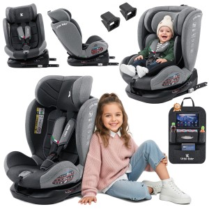 FOTELIK SAMOCHODOWY OBROTOWY ALEXANDER 360° SZARO-CZARNY 40-150 CM i-Size R129 + ISOFIX