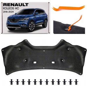 RENAULT KOLEOS II HC 2016-2024 WYGŁUSZENIE MASKI KOMPLET ZE SPINKAMI 658406554R