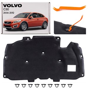 VOLVO C30 2006-2012 BENZYNA WYGŁUSZENIE MASKI KOMPLET ZE SPINKAMI 30740133
