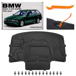 BMW SERIA 5 E39 KOMBI / TOURING 1995-2004 WYGŁUSZENIE MASKI KOMPLET ZE SPINKAMI 51488159483