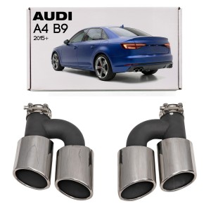 AUDI A4 B9 2015+ KOŃCÓWKA WYDECHU STYLIZACJA NA S4 KOMPLET 2 SZT