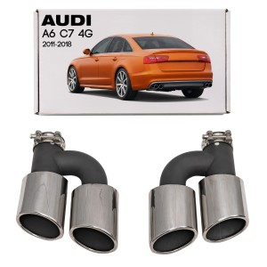 AUDI A6 C7 4G 2011-2018 KOŃCÓWKA WYDECHU STYLIZACJA NA S6 KOMPLET 2 SZT