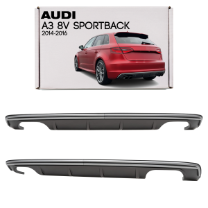 AUDI A3 8V SPORTBACK 2014-2016 PRZED FACELIFTINGIEM DYFUZOR ZDERZAKA TYLNEGO