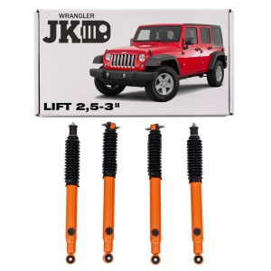 JEEP WRANGLER JK 2007-2018 AMORTYZATORY OLEJOWE DO LIFTU 2,5-3" KOMPLET POMARAŃCZOWE