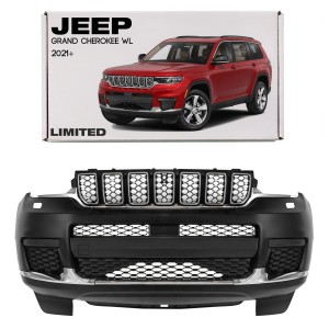 JEEP GRAND CHEROKEE V WL 2021+ SUMMIT / LIMITED / LAREDO KOMPLETNY ZDERZAK PRZEDNI POD KAMERĘ i SPRYSKIWACZE 68538440AA