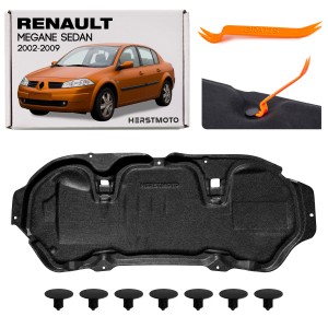 RENAULT MEGANE II SEDAN X84 2002-2009 WYGŁUSZENIE MASKI Z KOMPLETEM SPINEK 8200352205