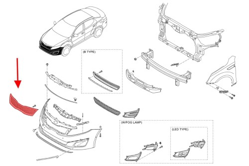 KIA OPTIMA III 2011-2013 PRZED LIFTINGIEM ATRAPA CHŁODNICY GRILL PRZEDNI 86360-2T000