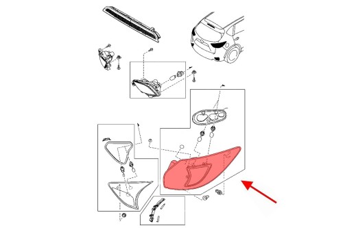 MAZDA CX-5 I 2012-2017 KAROSERYJNA LAMPA TYLNA PRAWA KD5451150C