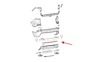 JEEP CHEROKEE V KL 2018-2023 PO FACELIFTINGU LISTWA WYKOŃCZENIOWA TYLNEGO ZDERZAKA CHROM 6DE31SZ0AB 