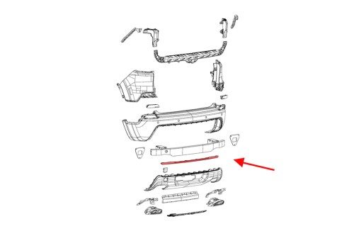 JEEP CHEROKEE KL 2019+ LISTWA WYKOŃCZENIOWA ZDERZAKA TYŁ CHROM 6DE31SZ0AB