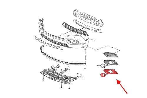 OPEL MOKKA I 2012-2016 PRZED LIFTINGIEM ZAŚLEPKA ZDERZAKA KRATKA HALOGENU LEWA 95470234