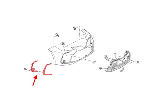 TOYOTA COROLLA XII E21 2019+ SEDAN KRATKA PRZEDNIEGO ZDERZAKA MOCOWANIE HALOGENU  PRAWE 81481-02A80