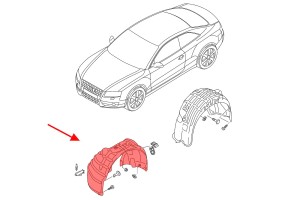 AUDI A4 B8 SEDAN 2007-2015 MATERIAŁOWE NADKOLE PRZEDNIE LEWE 8K0821171G