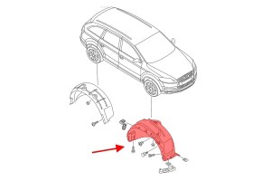 AUDI Q7 4L 2010-2015 PO FACELIFTINGU MATERIAŁOWE NADKOLE PRZEDNIE PRAWE 4L0809962E
