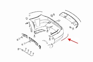 MERCEDES C-CLASS W204 2011-2014 PO FACELIFTINGU LISTWA TYLNEGO ZDERZAKA LEWA A2048852921