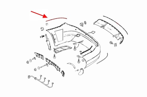 MERCEDES C-CLASS W204 2011-2014 PO FACELIFTINGU LISTWA TYLNEGO ZDERZAKA PRAWA A2048853021