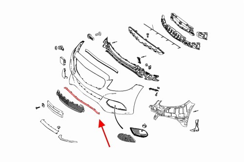 MERCEDES C-CLASS W205 2015-2019 PRZED LIFTINGIEM CHROMOWANA LISTWA PRZEDNIEGO ZDERZAKA A2058850323