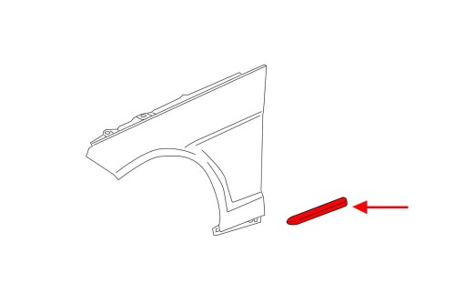 MERCEDES CL W216 2007-2013 CHROMOWANA LISTWA PRZEDNIEGO BŁOTNIKA LEWA A2216903980