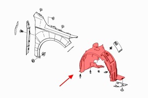MERCEDES B-CLASS W246 2011-2018 NADKOLE PRZEDNIE PRAWE A2466900200