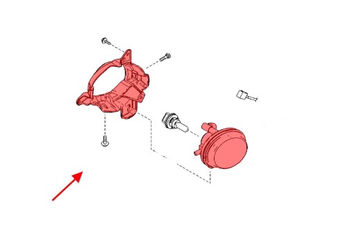 MAZDA CX-5 I 2012-2017 PRZEDNIA LAMPA PRZECIWMGIELNA ZE WSPORNIKIEM PRAWA KD53-51-684A
