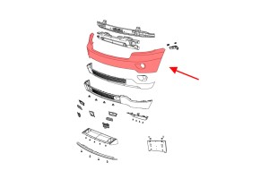JEEP GRAND CHEROKEE IV WK2 2010-2014 PRZED LIFTINGIEM ZDERZAK PRZEDNI GÓRNY PDC I  SPRYSKIWACZE 68078269AB