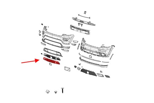 JEEP GRAND CHEROKEE IV WK2 2017-2020 PO LIFTINGU KRATKA ATRAPA PRZEDNIEGO ZDERZAKA BEZ TEMPOMATU 68310773AA